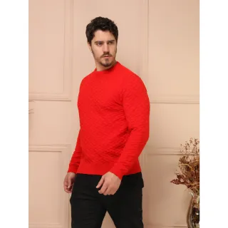 Inverno masculino suéter tricô gola redonda blusa de frio - G