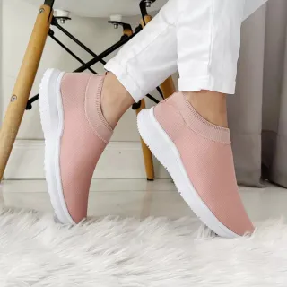 Moda Feminina Tendência Inverno 2023: Tênis Confortável Casual Meia Elástico - Preto/Sola Preta