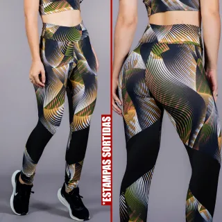 Legging Fitness Feminina Lisa - Kit com 2 Calças Leggings Sortidas - 1 PRETA + 1 CINZA