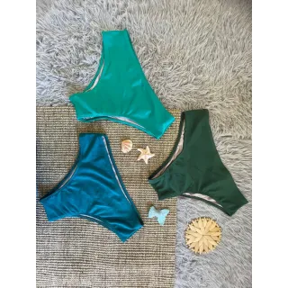 Biquini moda praia feminino, calcinha larga com bojo de sustentação em poliamida (Ref200) - GG