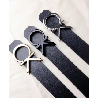 Promoção Cintos Grandes Marcas Feminino/Masculino de Couro - Preto CK (fiv rem. prat.)