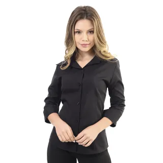 Uniforme feminino social camisete manga 3/4 - Preto