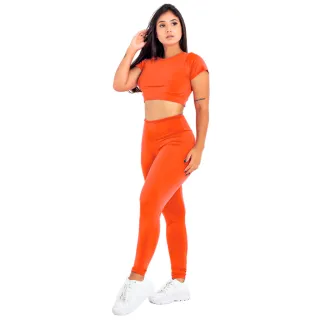 Manga Calça Croped Conjunto Fitness Exercício Academia | 901.853 - Orquidea