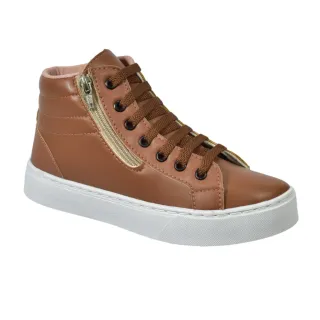 Tênis Botinha Feminino Cano Alto com Zíper para Academia - Branco 1053