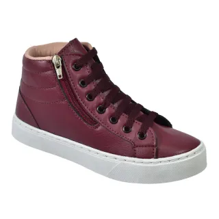 Tênis Botinha Feminino Cano Alto com Zíper para Academia - Branco 1053