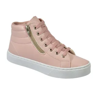 Tênis Botinha Feminino Cano Alto com Zíper para Academia - Branco 1053