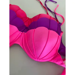 Modelo sereia biquini concha, duas tiras - Terracota