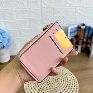 Porta cartão e moedas, carteira feminina pequena e fina - CAQUI843