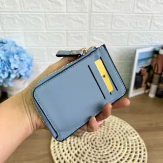 Porta cartão e moedas, carteira feminina pequena e fina - CAQUI843