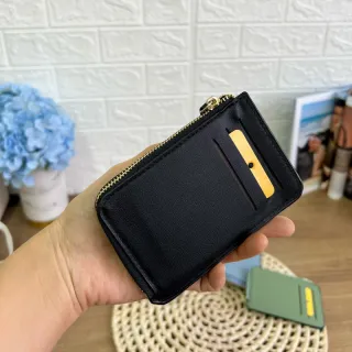 Porta cartão e moedas, carteira feminina pequena e fina - CAQUI843