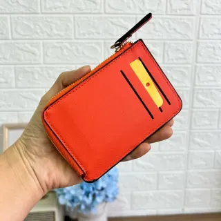 Porta cartão e moedas, carteira feminina pequena e fina - CAQUI843