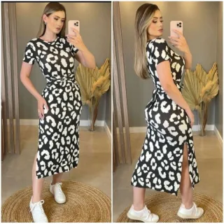 Tamanho Único Vestido Blogueira Feminino em Tecido Viscolycra - Azul