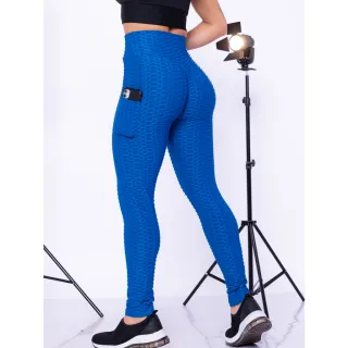 Legging Fitness Bolha Suplex Cós Alto - Empina Bumbum - Pink