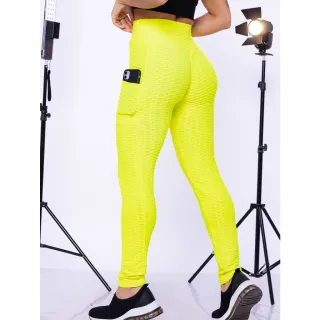 Legging Fitness Bolha Suplex Cós Alto - Empina Bumbum - Pink