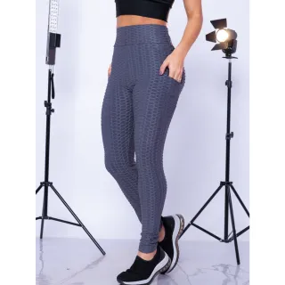 Legging Fitness Bolha Suplex Cós Alto - Empina Bumbum - Pink