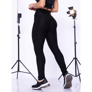 Legging Fitness Bolha Suplex Cós Alto - Empina Bumbum - Pink