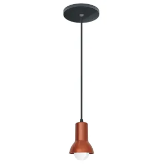 Luminária Pendente Premium Gazplast Plástico 1 Lâmpada - PRETO COM COBRE