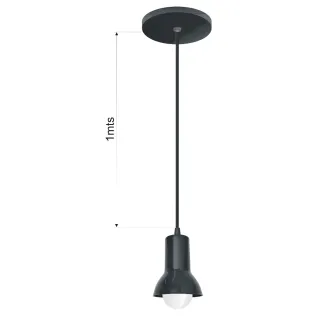 Luminária Pendente Premium Gazplast Plástico 1 Lâmpada - PRETO COM COBRE