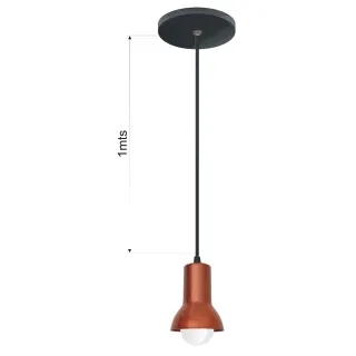 Luminária Pendente Premium Gazplast Plástico 1 Lâmpada - PRETO COM COBRE