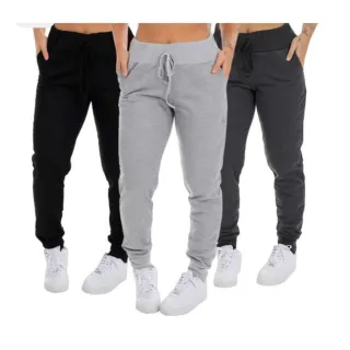 Calça jogger feminina inverno, cintura alta de ribana em moletom - Marinho