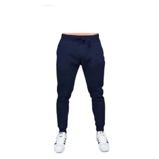 Calça jogger feminina inverno, cintura alta de ribana em moletom - Marinho