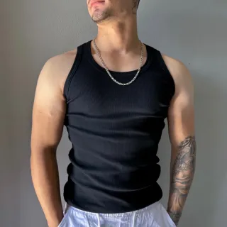 Camisa Regata Justa Masculina Estilo Americano Canelada - Nude