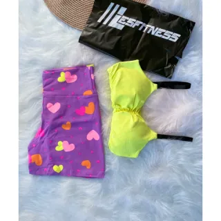 Conjunto moda academia Crossfit, short empina e top treino em poliamida - Conjunto Branco