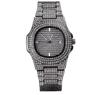 Exclusivo Relógio ICE Preto ou Prata Cravejado Zircônio - Preto