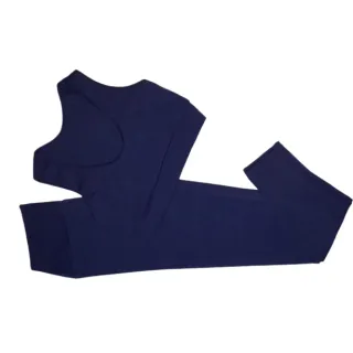 Cores Lisas Conjunto Fitness Feminino Calça e Top Double Zero Transparência - Azul Marinho