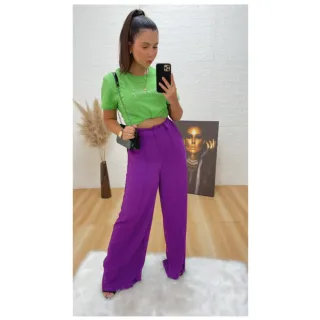 Botão pantalona duna calça - Lilás