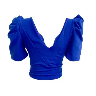 Mangas Bufantes Cropped Decote Profundo - Amarelo