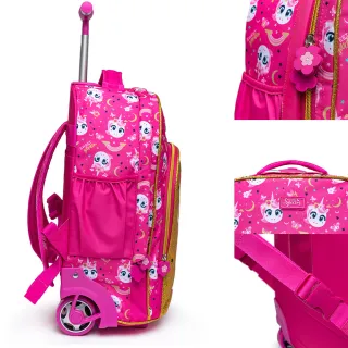 Mochila de Rodinha Infantil Kit Escolar - Tubarão Unicórnio - Unicórnio Roxo