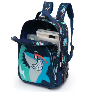 Mochila de Rodinha Infantil Kit Escolar - Tubarão Unicórnio - Unicórnio Roxo