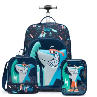 Mochila de Rodinha Infantil Kit Escolar - Tubarão Unicórnio - Unicórnio Roxo