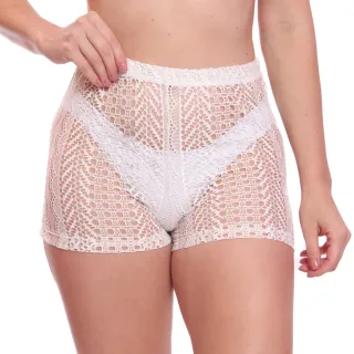 Moda Verão Feminino: Shorts Arrastão Saida Praia Piscina - Branco