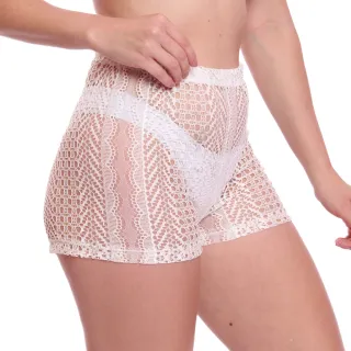 Moda Verão Feminino: Shorts Arrastão Saida Praia Piscina - Branco