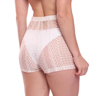 Moda Verão Feminino: Shorts Arrastão Saida Praia Piscina - Branco