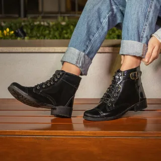 Coturno Confortável Feminino - Bota Militar Estilo Médio Cano - jeans