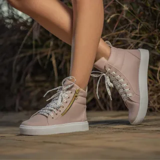 Tênis Rosa Cano Longo Botinha de Crossfit Feminino Sneaker - 38