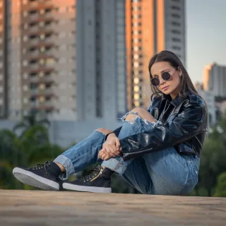 Gugi Calçados Botinha Fitness Tênis Preto Feminina Bota - 40