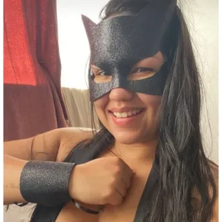 Kit Fantasia Mulher Gato: Máscara e Bracelete - 2 peças - Único