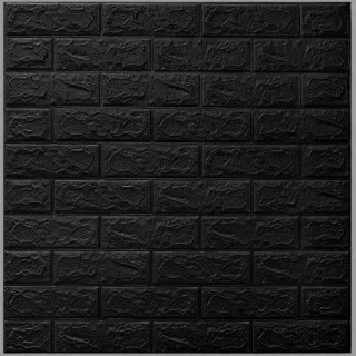 Aplique de Parede em Espuma Tijolo Auto Adesivo 3D - Placa Papel 70x77 cm - NF01  BRANCO C/ ESTRELAS