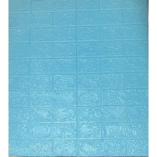 Aplique de Parede em Espuma Tijolo Auto Adesivo 3D - Placa Papel 70x77 cm - NF01  BRANCO C/ ESTRELAS