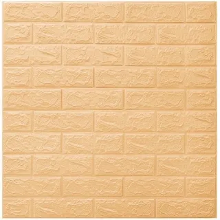 Aplique de Parede em Espuma Tijolo Auto Adesivo 3D - Placa Papel 70x77 cm - NF01  BRANCO C/ ESTRELAS