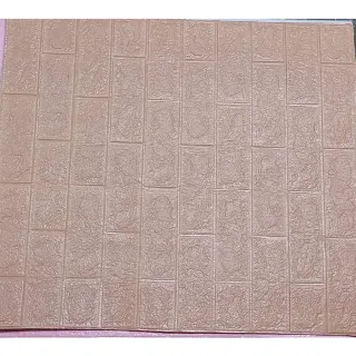 Aplique de Parede em Espuma Tijolo Auto Adesivo 3D - Placa Papel 70x77 cm - NF01  BRANCO C/ ESTRELAS