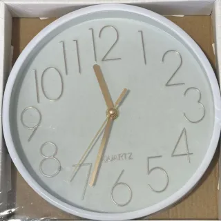 Decoração contemporânea: Relógio de Parede Silencioso para Quarto, Sala, Escritório e Cozinha - Branco 25cm