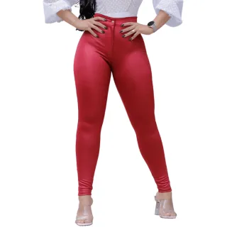Hot Pants Cintura Alta Disco Cirre - Calça Feminina Levanta Bumbum - Vermelha