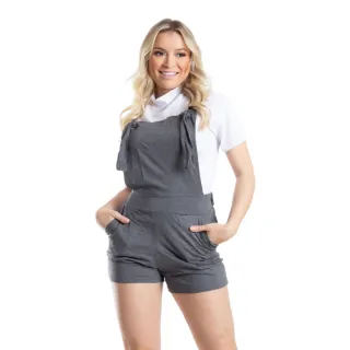 Moda Gestante Salopete Macaquinho Jardineira Feminina - Verde