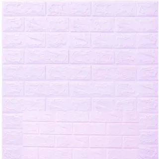 Aplique de Parede em Espuma Tijolo Auto Adesivo 3D - Placa Papel 70x77 cm - NF01  BRANCO C/ ESTRELAS