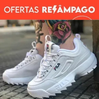 Promoção Tênis Fila Disruptor Casual Adulto Infantil - Homem Mulher - BRANCO FILA